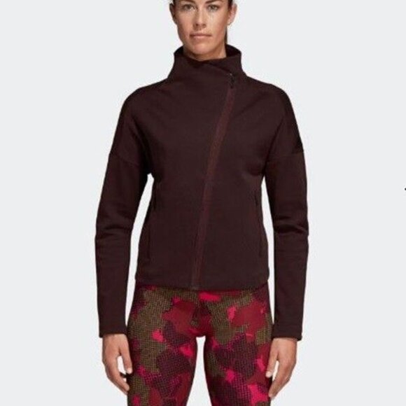 Adidas Here to‎ Create Heartracer Jacket Night Red / Black Womens Small CZ8999 - Picture 1 of 8
